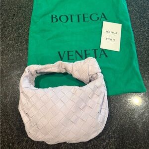 Bottega Veneta Light Purple Suede Mini Jodie Leather Hobo Bag